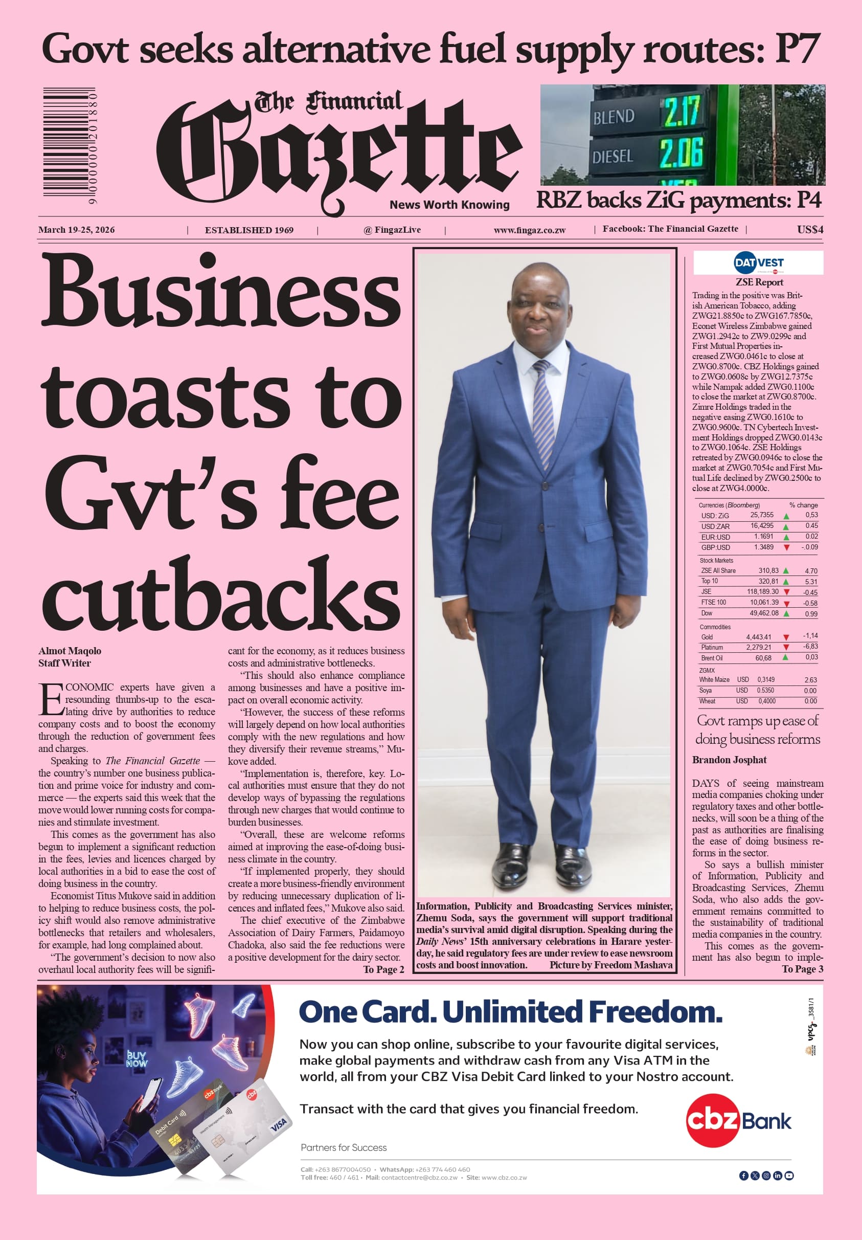 Thursday 19 March 2026